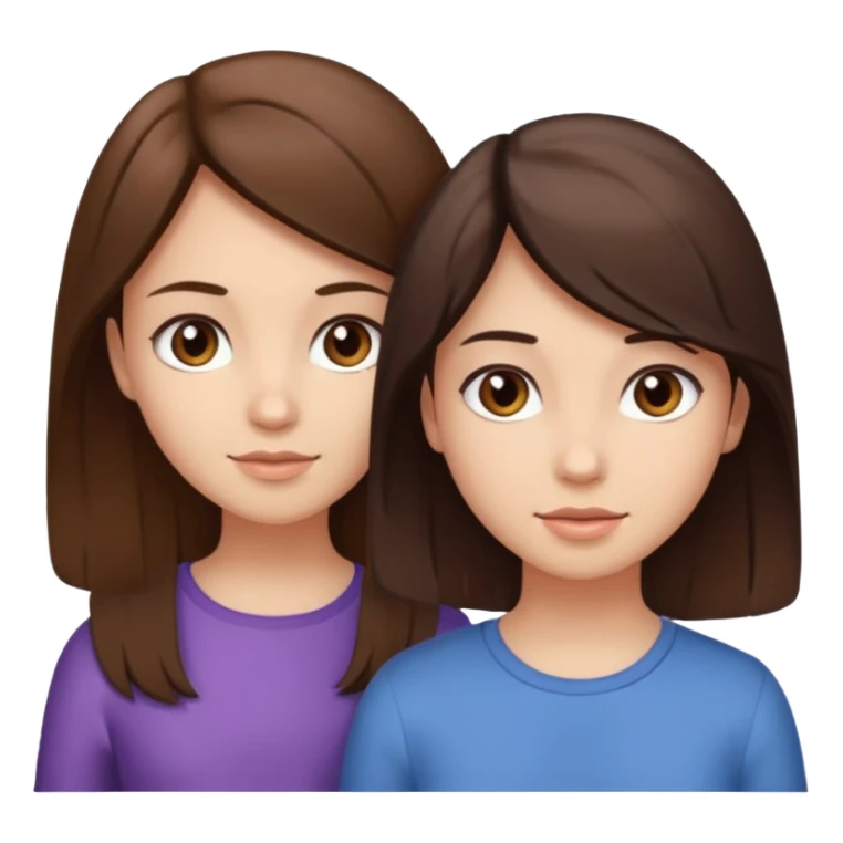 2 Besties g girls one dark brown hair one light brown hair sticker