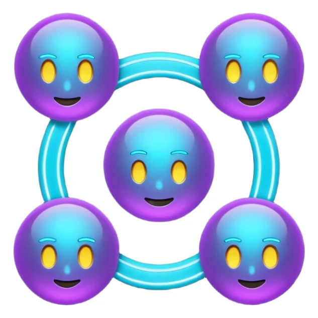 futuristic minimalistic emoji icon, letters "SANG" formed by three glowing digital lines representing Storm, Atom and NoizeGames, neon purple (#8B5CF6) and cyan (#00E0FF) on dark background, modern tech style, 1:1 aspect ratio
 sticker