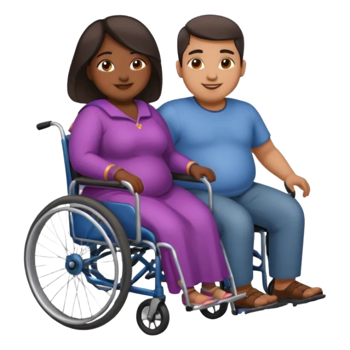 😁indian guy pushing fat girl in wheelchair  sticker