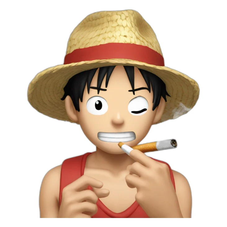 Luffy qui fume une cigarette sticker