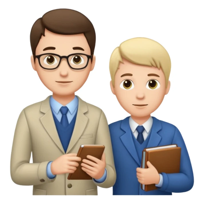 male teacher helping student sticker