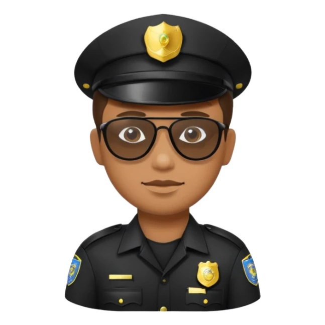 police wear black uniform and sunglasses sticker
