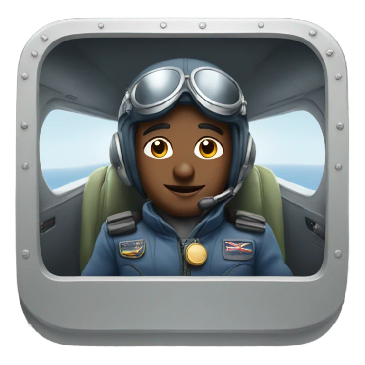 Pilot flying on top of plane sticker