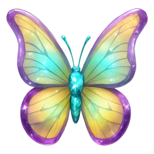 Shiny sparkly glass crystal butterfly sticker