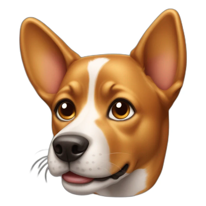 Caramel dog with ears semi lifted sticker