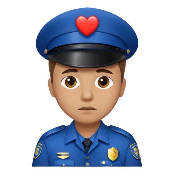 Policia con el corazón roto triste sticker