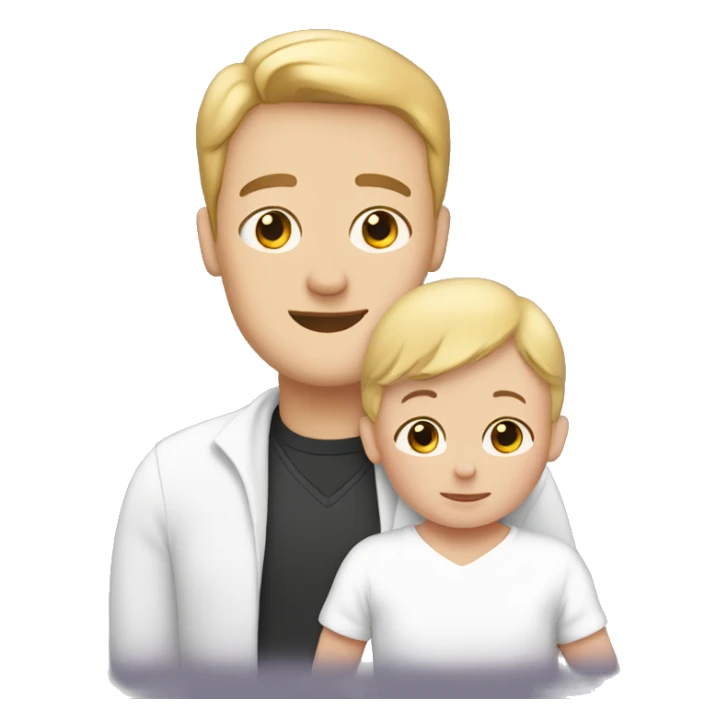 White dad, biracical mom and white baby boy  sticker