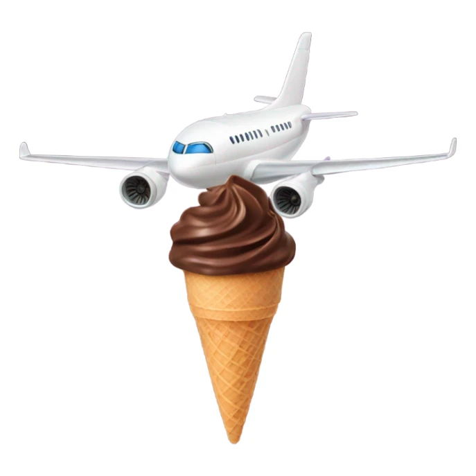 Jet plane with chocolate ice cream sticker