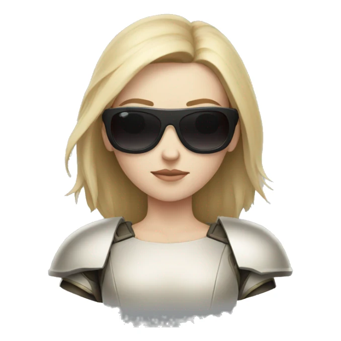 Pale-skinned Girl warrior with dark sunglasses sticker