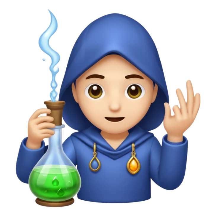 mystic lab character tasting potion from fingertip sticker