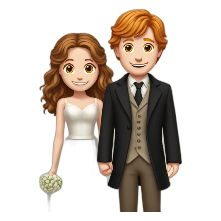 Ron Weasley and Hermione Granger just married sticker