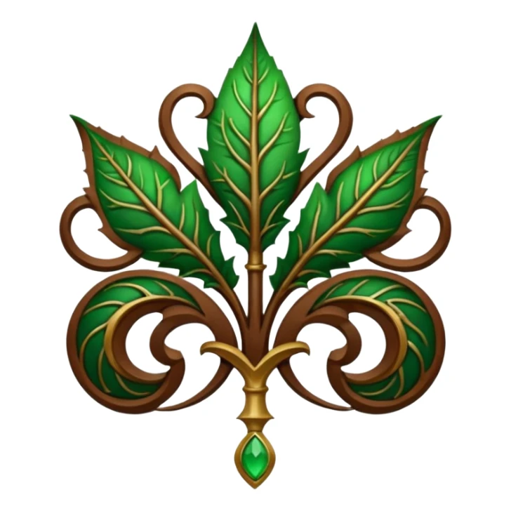 Wiz 101 casting sigil brown and green leaf life school inspired  sticker