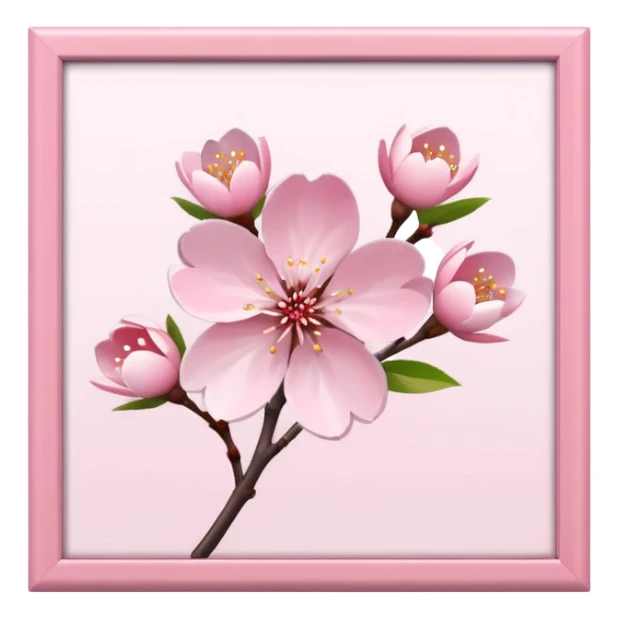 pink framed photo of a blossom sticker
