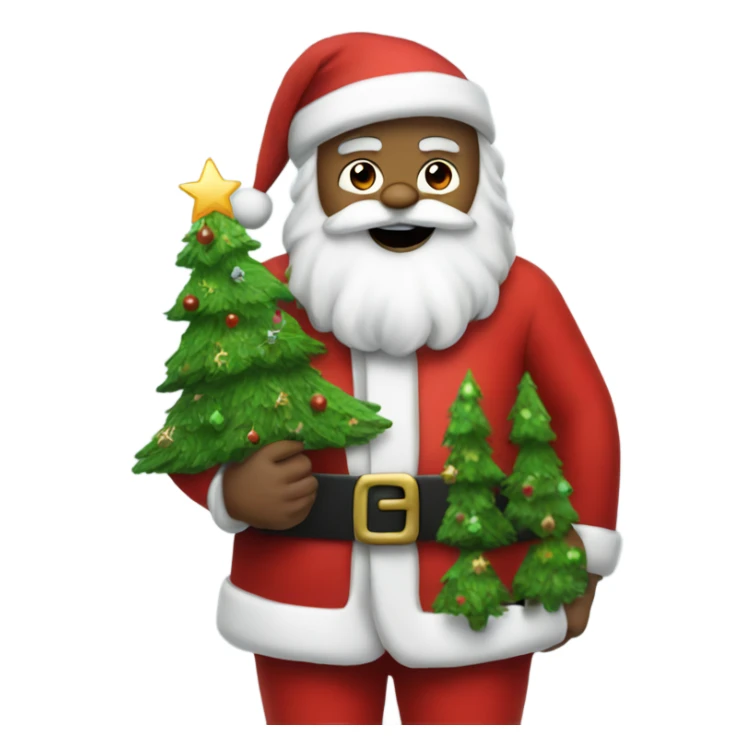 Santa with a tatoo of a Christmas tree on his butt sticker