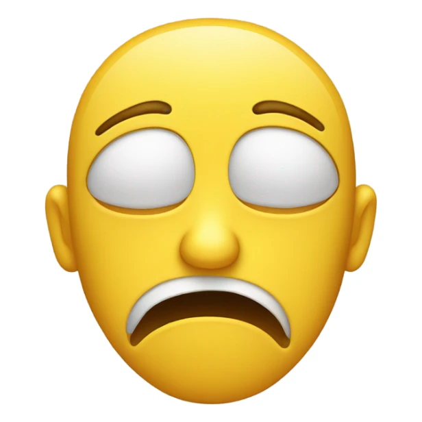 Yellow face emoji with under eye bags stressed sticker