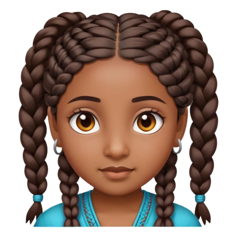 cute indian girl with braids sticker