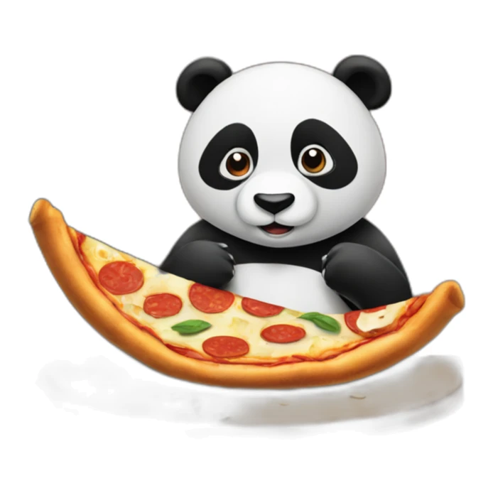 Panda eating slice of pizza and watching tv sticker