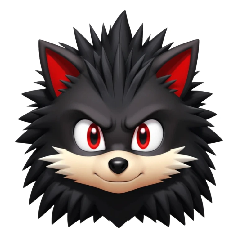 Shadow the Hedgehog with black fur, red stripes, white chest fur, and red eyes sticker