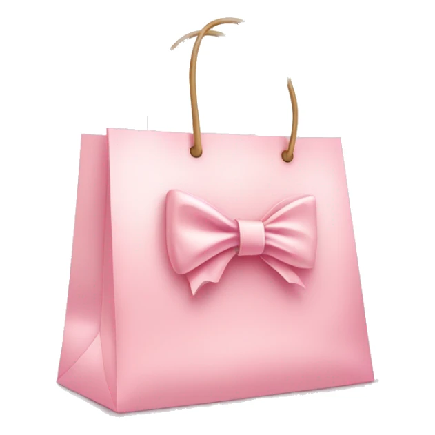 Elegant light pink shopping bag with bow sticker