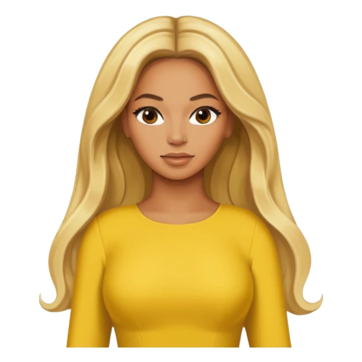 Beyonce with yellow outfit, blonde long hair sticker