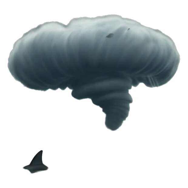tornado full of big sharks sticker
