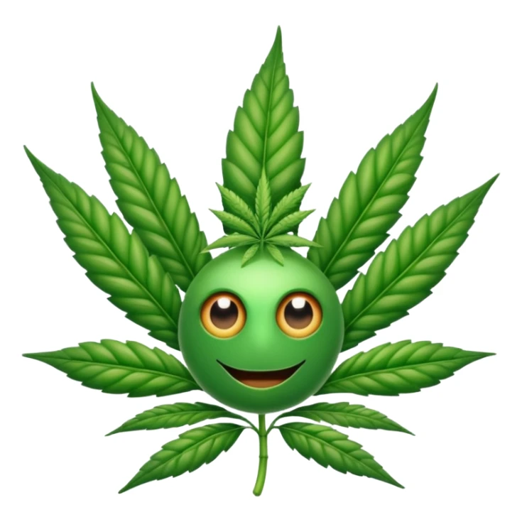 crea una planta de marihuana con ojos sticker