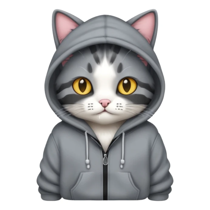 Cat wearing a hoodie sticker