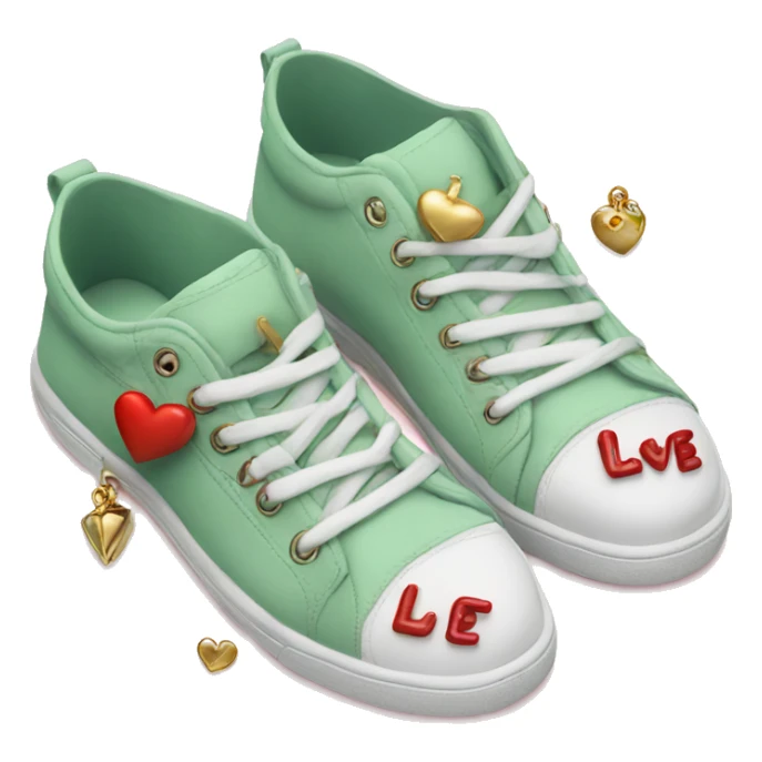 Sage sneakers with love charms sticker