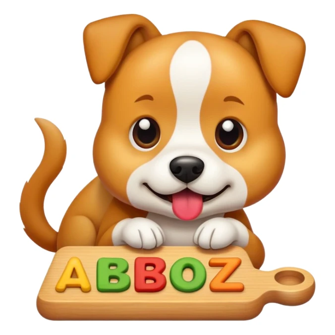Dog eating alphabet sticker