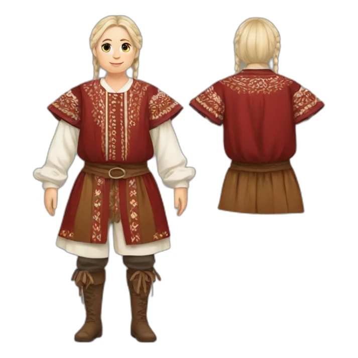 latvian folk costume full body sticker