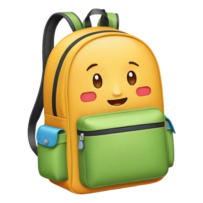 Backpack with facial expressions showing emotions sticker