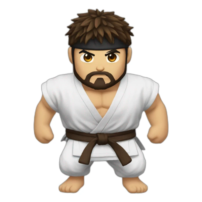 ryu street fighter blue eyes with beard sticker
