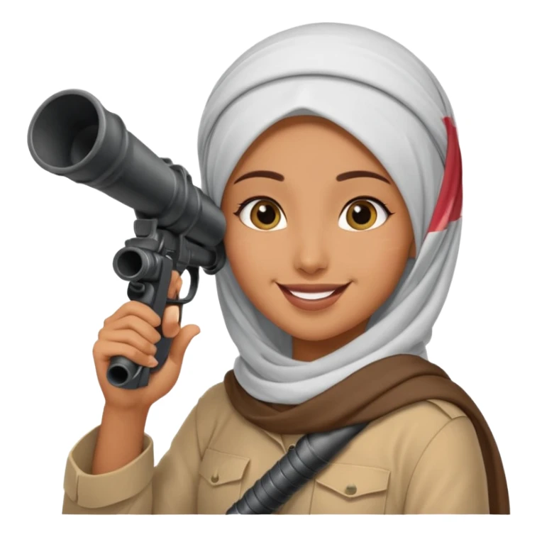 An emarati arab holding a bazooka while sending kisses sticker