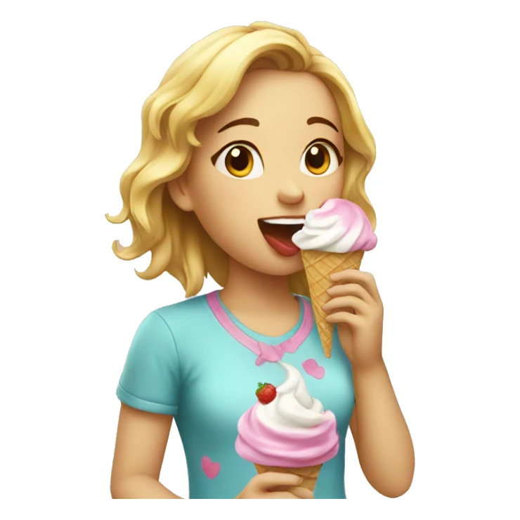 Girl licking icecream  sticker