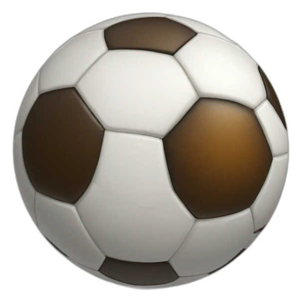 A mixture of a soccer ball and a face sticker