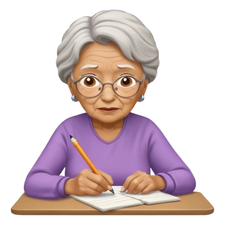 An elderly woman sketching. art board sticker
