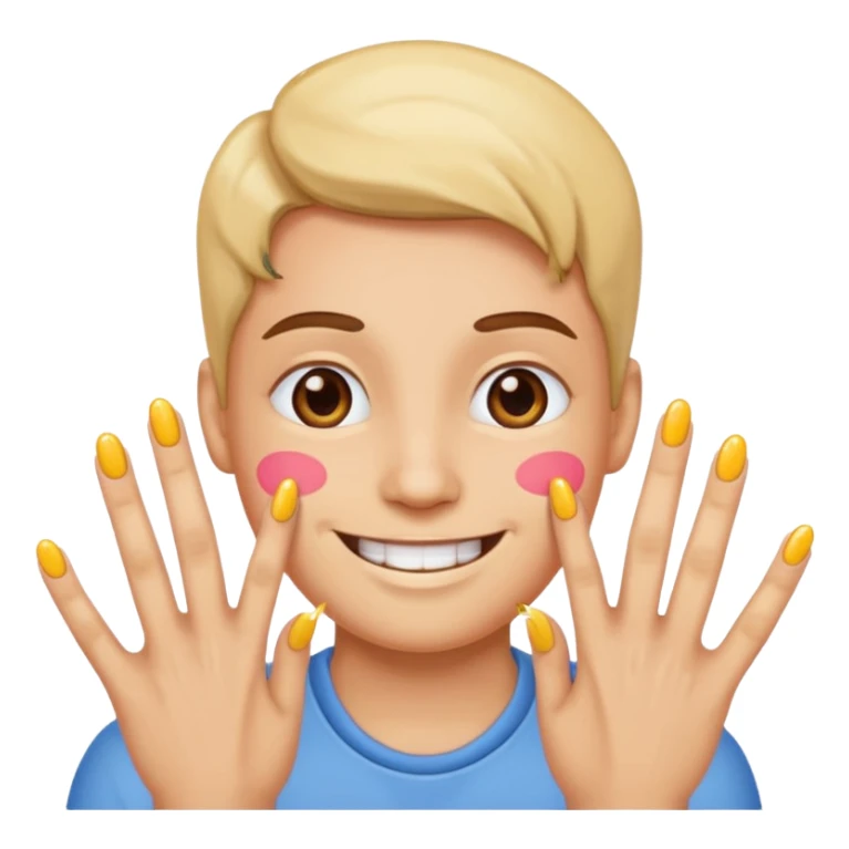 A simwly emoji with nails pookie symbol  sticker