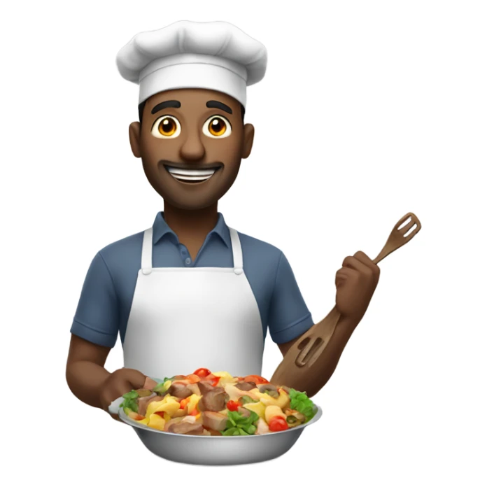a man who is a good cooker that is enjoying the meal sticker