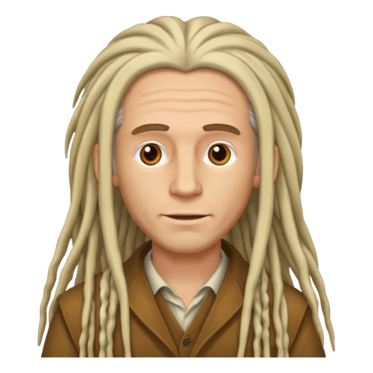 Biały merzcyzna długie dredy sticker