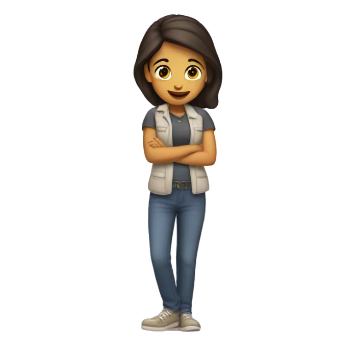 una chica haciendo dan sticker