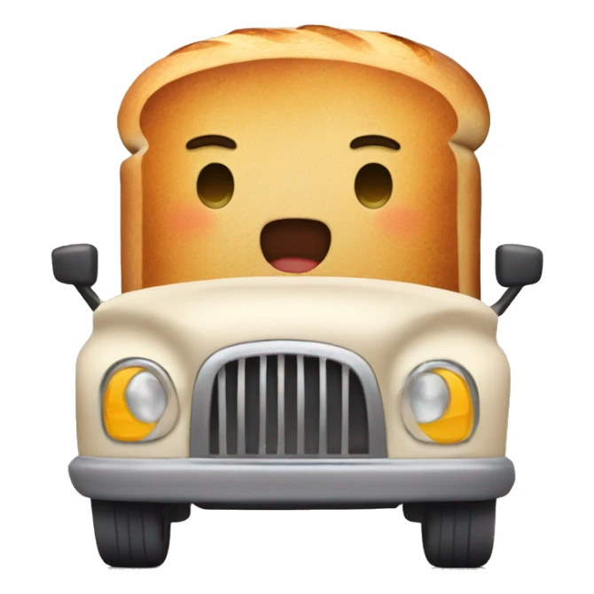 loaf of bread driving a car sticker
