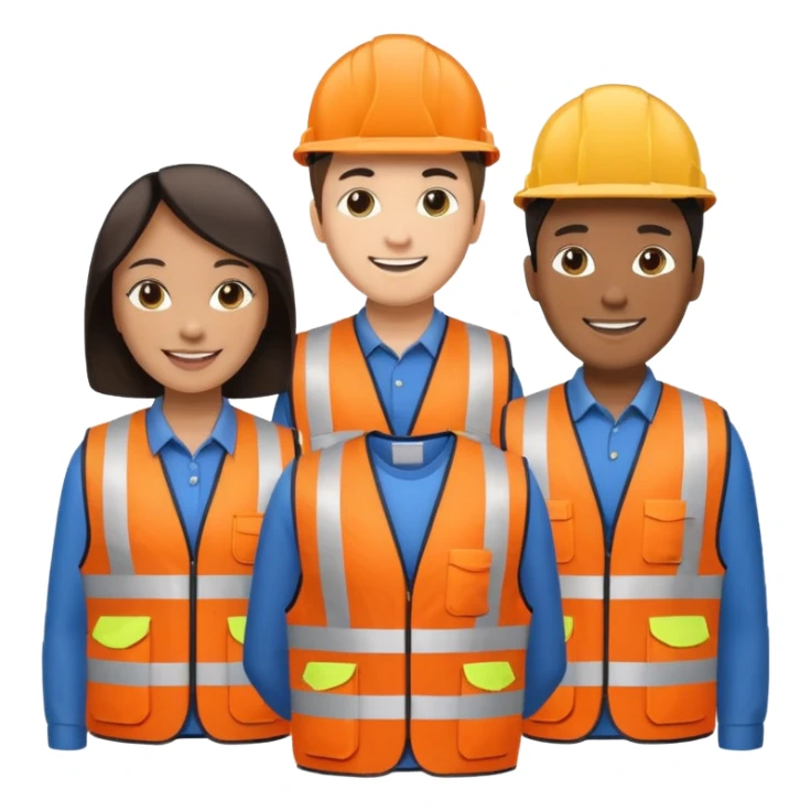 group of multiracial railway engineer  standing sticker