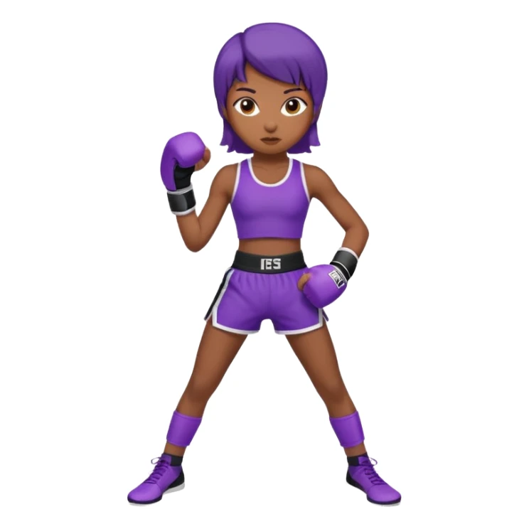 now make a girl whose black in purple kickboxin sticker