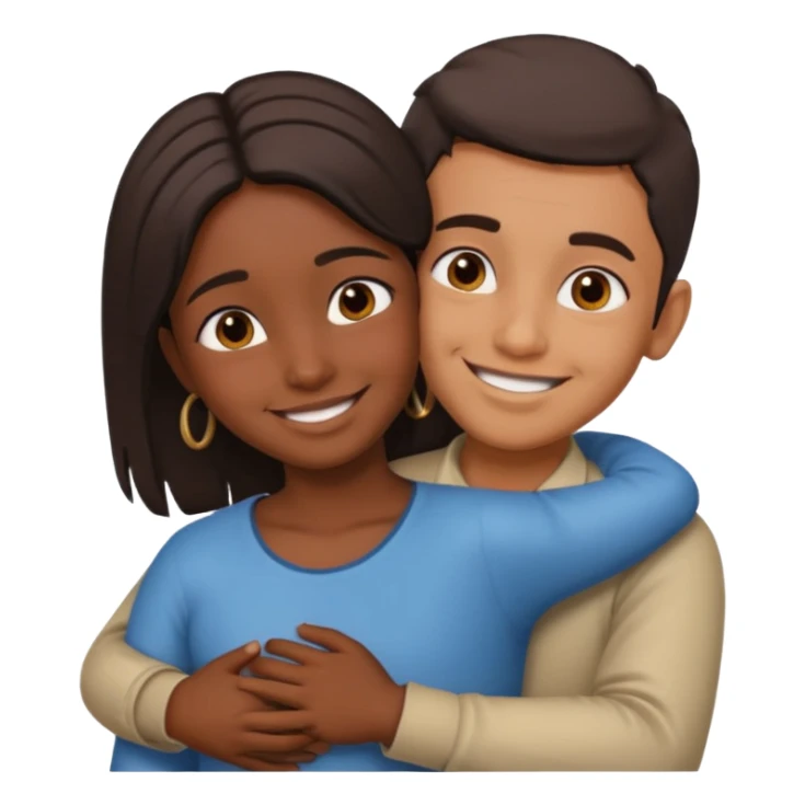 indian boy huggin indian girl from behind sticker