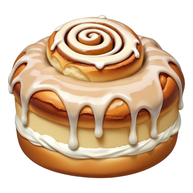 ultra realistic cinnamon roll extra frosting drip sticker