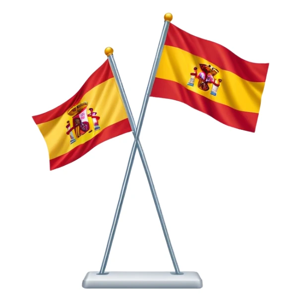 À flag design, split diagonally with Spain flag on one side and France flag on the other sticker