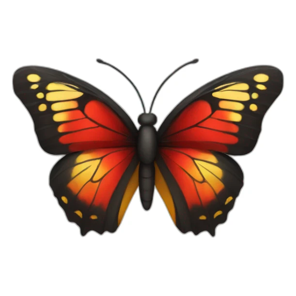 black butterfly with red and gold body sticker