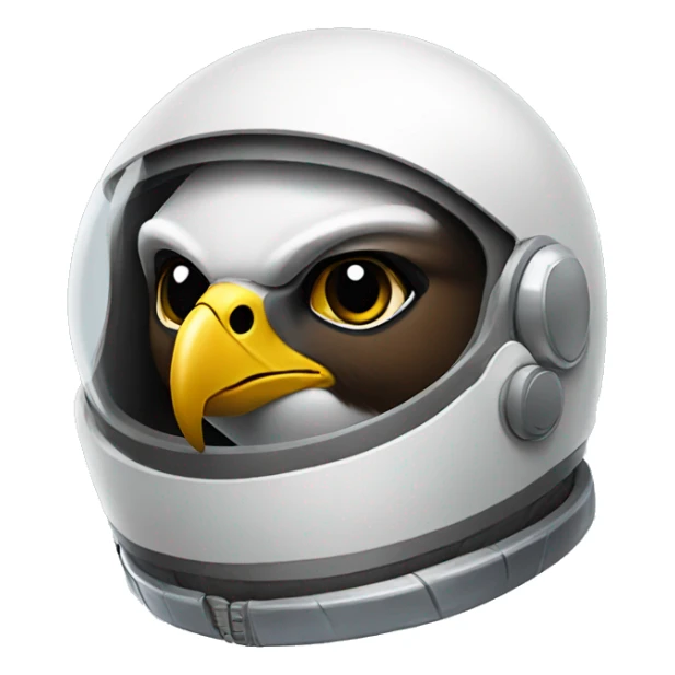 an falcon with a space helmet flying above ear sticker