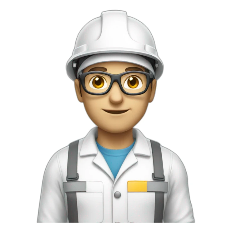 Chemical Operator with a white helmet and safety glasses  sticker
