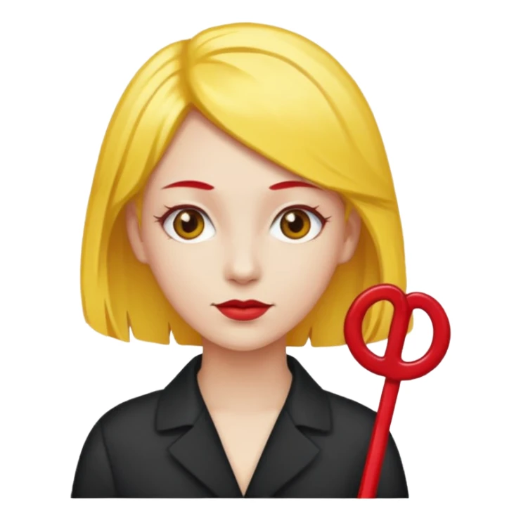 kırmızı toka takan kadın, sarı saçlı sticker